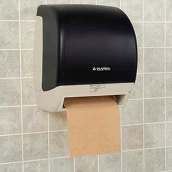 Plastic Automatic Roll Paper Towel Dispenser, 8 Roll, Smoke Gray/Beige, Global Industrial, Mfr#: 640932